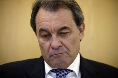 Artur Mas, ahir a Barcelona.