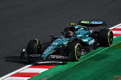 El piloto español de Aston Martin Fernando Alonso, este domingo en el circuito de Suzuka. 