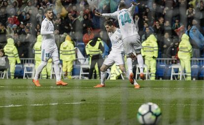 Cristiano celebra su primer gol al Getafe. 