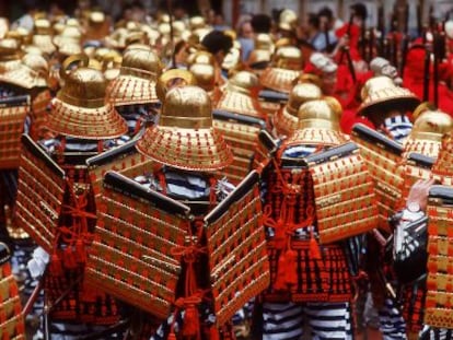 Desfile de samur&aacute;is en la localidad japonesa de NIkko. 