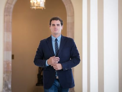 Albert Rivera, presidente de Ciudadanos, en el Parlament.