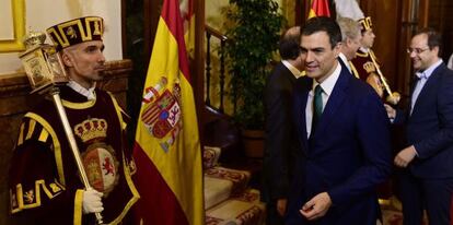 El líder socialista, Pedro Sánchez, al Congrés.