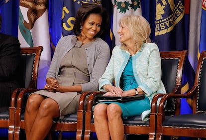 Con Michelle Obama, en 2012.