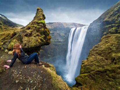 La cascada de Skógafoss, al sur de Islandia. 