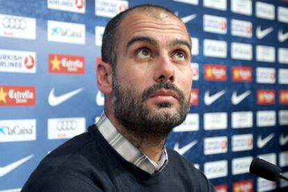 Pep Guardiola, en rueda de prensa.