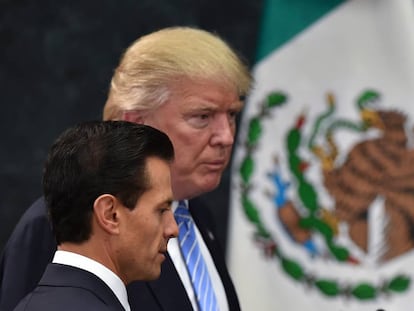 O presidente mexicano e o candidato republicano, Trump, no México