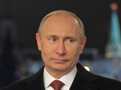 El presidente ruso, Vladímir Putin, durante su mensaje de Año Nuevo.