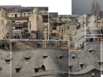 Collage de La Pedrera de Barcelona a partir de varias fotografías.