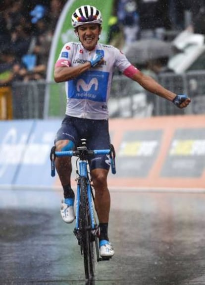 El ciclista ecuatoriano Richard Carapaz, ganador de la octava etapa del Giro de Italia. 