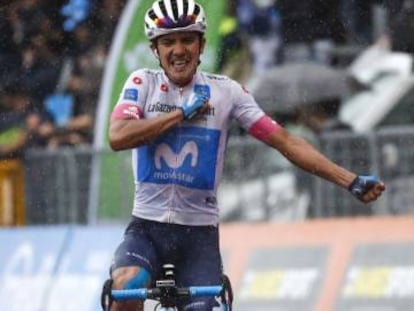 El ciclista ecuatoriano Richard Carapaz, ganador de la octava etapa del Giro de Italia. 
