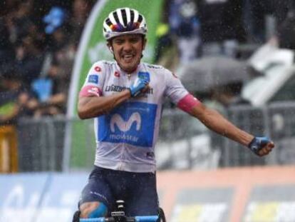 El ciclista ecuatoriano Richard Carapaz, ganador de la octava etapa del Giro de Italia. 