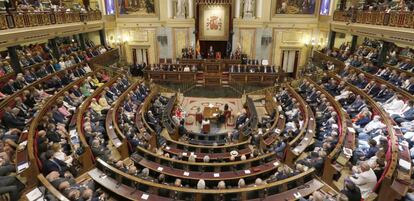 Vista del hemiciclo del Congreso de los Diputados.