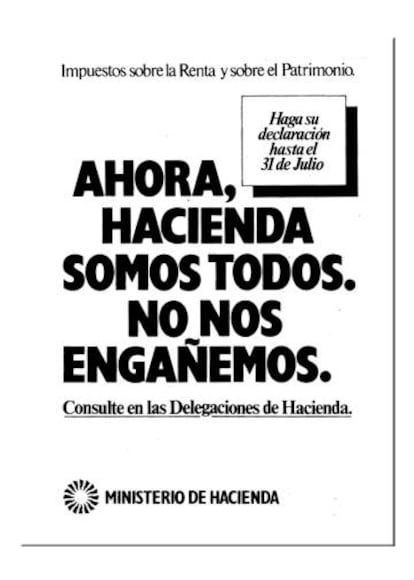 Un anuncio de Hacienda publicado en El País en julio de 1978.