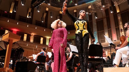 La Orquesta Internacional del Orgullo en el Centro Musical Strathmore en Maryland, el 5 de junio 2025.