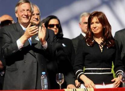 Néstor Kirchner, en un acto público la semana pasada.