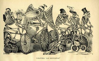 'Calavera las bicicletas' (1900), de José Guadalupe Posada.