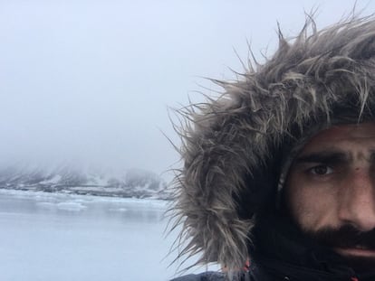 'Selfie' del experto en supervivencia Carlos Vico durante su accidentada travesía de Groenlandia.