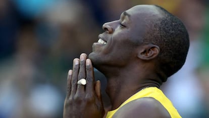Usain Bolt en la prueba de 100 m. en los Juegos de Río.