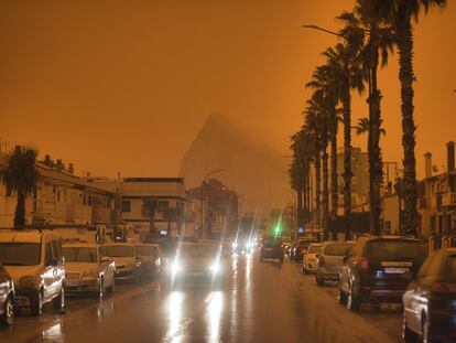 Calima en el Campo de Gibraltar, este jueves, 24 de marzo.