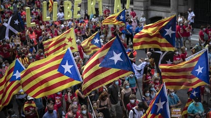 Manifestación por la diada de Cataluña el 11 de septiembre de 2021 en Barcelona.