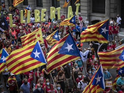 Manifestación por la diada de Cataluña el 11 de septiembre de 2021 en Barcelona.