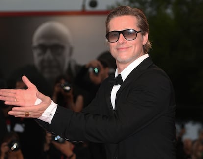 Brad Pitt on the red carpet of the 'premiere' of 'Blonde' at the Venice festival on September 8, 2022.