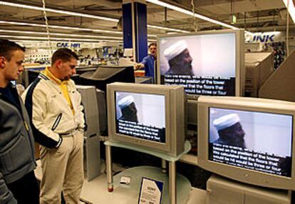 El vídeo de Bin Laden es exhibido en una tienda de electrodomésticos de Alemania.