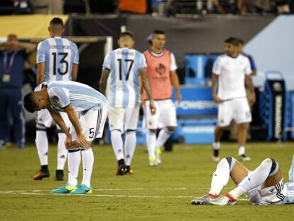 El equipo argentino tras la derrota en la final en Nueva Jersey.