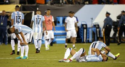 El equipo argentino tras la derrota en la final en Nueva Jersey.