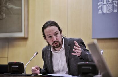 El vicepresidente segundo, Pablo Iglesias, en la reunión del Consejo Territorial de Servicios Sociales y del Sistema para la Autonomía y Atención a la Dependencia.