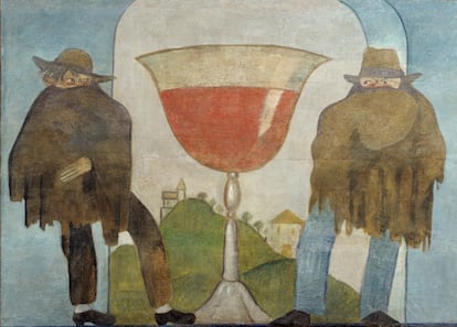 Fragment de la decoració mural de les Galeries Laietanes, per Xavier Nogués, del 1915