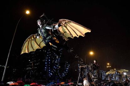 Una de las carrozas de la Cabalgata de los Reyes Magos en Madrid.