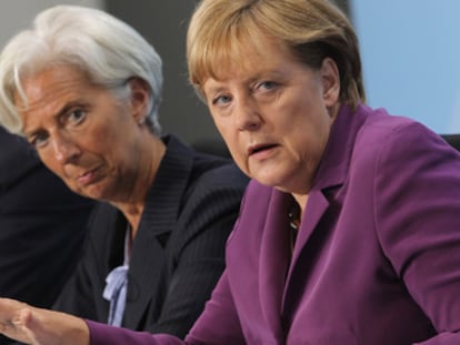 Angela Merkel junto a Christine Lagarde el año pasado en Berlín.