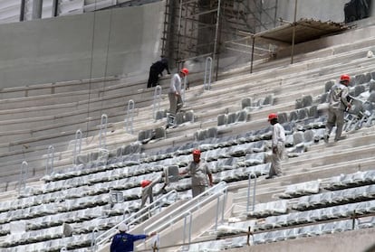 Operarios, en el estadio de Curitiba