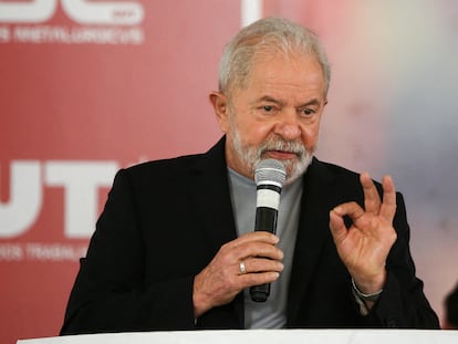 Lula da Silva, el pasado enero durante un discurso en el sindicato de los metalúrgicos, en São Bernardo do Campo.