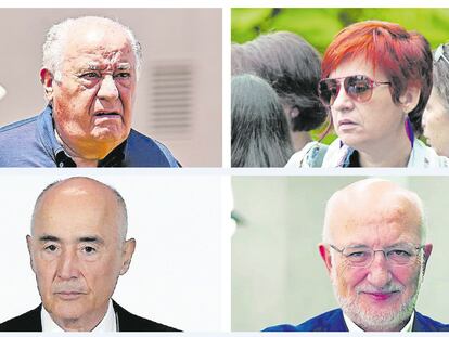 De izquierda a derecha y de arriba a abajo: Amancio Ortega, Sandra Ortega, Rafael del Pino y Juan Roig.