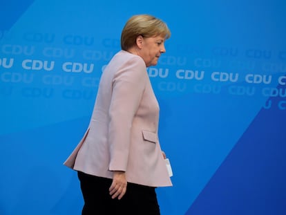 La canciller alemana, Angela Merkel, tras una conferencia de prensa en junio del año pasado.