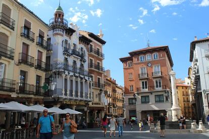 La plaza del Torico, en Teruel.