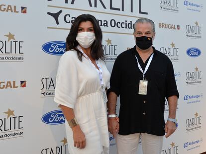 Marcos de Quinto y su esposa, Angelica de la Riva, en el Starlite Festival 2020 in Marbella en julio pasado.