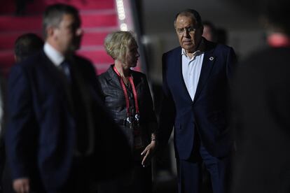 El ministro de Exteriores ruso, Sergei Lavrov, a su llegada a Bali para la cumbre del G-20, el domingo 13 de noviembre. 