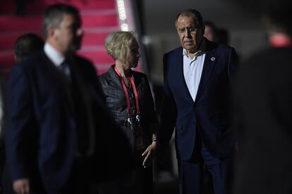 El ministro de Exteriores ruso, Sergei Lavrov, a su llegada a Bali para la cumbre del G-20, el domingo 13 de noviembre.