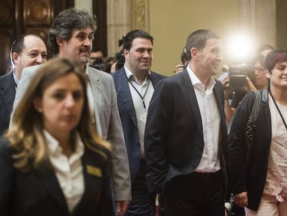 Arnaldo Otegi en la seva visita a el Parlament de Catalunya aquest dimecres.