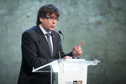 Intervención de Carles Puigdemont en un acto
