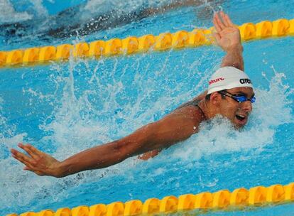 Milorad Cavic, en la semifinal de los 100m mariposa en que batió el récord del mundo que antes tenía Phelps.