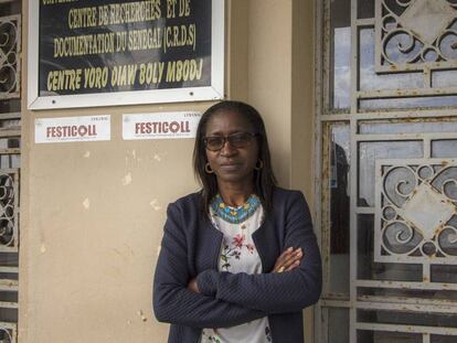 Fatimata Fall, en la sede del Centro de Investigación y Documentación de Senegal, en Saint Louis, en marzo de 2019.