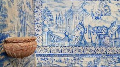 Azulejos en el convento dos Lóios, en Arraiolos (Portugal).