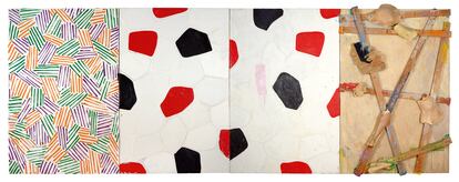 'Untitled, 1972', de Jasper Johns. Óleo, encáustica y 'collage' sobre lienzo (cuatro paneles). Préstamo del Museo Ludwig de Colonia al de Filadelfia para la exposición 'Mind /Mirror'.