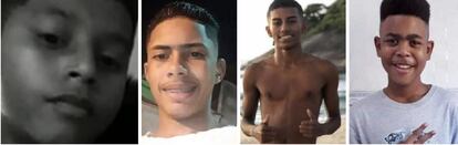 Quatro dos cinco adolescentes mortos em ações policiais. ARQUIVO/PONTE