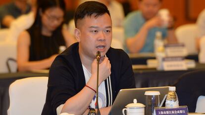 Lin Qi, director ejecutivo de Yoozoo Games, en un encuentro celebrado en China en mayo de 2018.