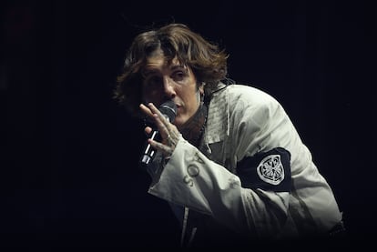 Bring Me The Horizon singer Oli Sykes performs at Mad Cool last night. 